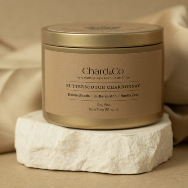 Chard&Co travel tin candle - Butterscotch Chardonnay